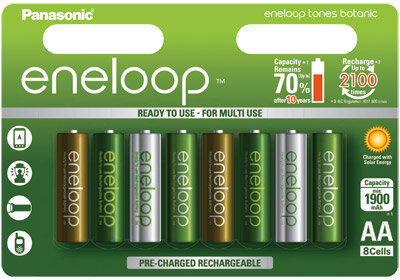 eneloop - "Botanic Limited Edition" - BK-3MCCE/8TE - Mignon AA - 1,2 Volt 2000mAh Ni-MH - 8er Blister