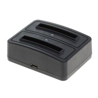 digibuddy - Akkuladestation 1302 Dual kompatibel zu Samsung BG900BBE - schwarz