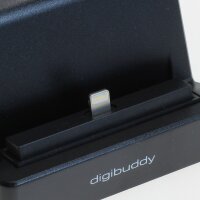 digibuddy - USB Dockingstation 1401 kompatibel mit iPhone / iPad - variabler Connector - schwarz