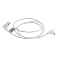 OTB - Datenkabel Micro-USB - Nylonmantel / 90 Grad Stecker / braided / L Shape - 1,0m - weiß
