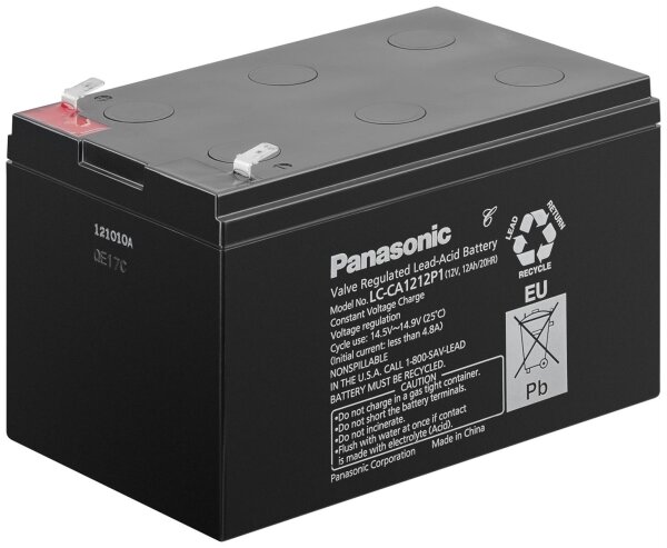 Panasonic - LC-CA1212P1 - 12 Volt 12Ah Pb - Faston 250 / 6,35mm
