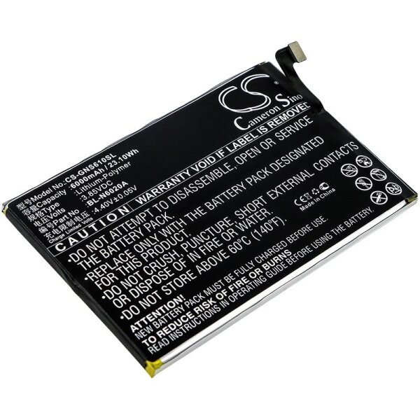 Ersatzakku - CS-GNS610SL - Gionee BL-N6020A / M6s Plus - 3,85 Volt 6000mAh Li-Polymer