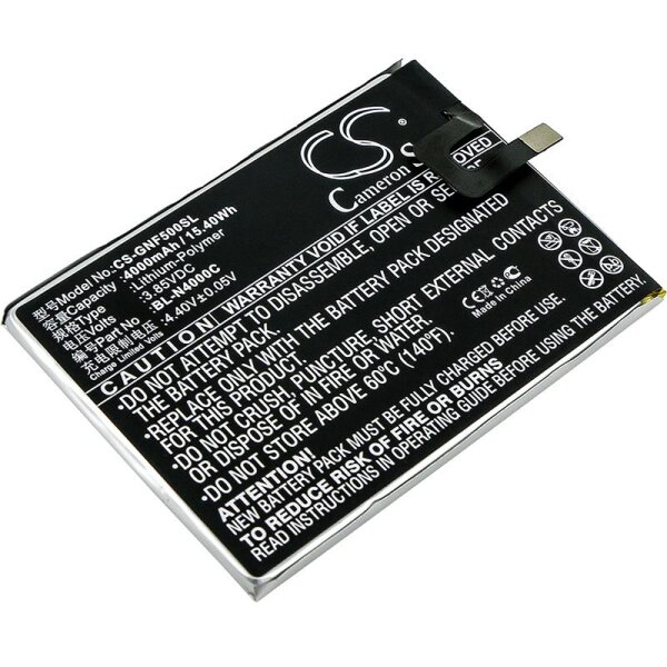 Ersatzakku - CS-GNF500SL - Gionee BL-N4000C / F5 - 3,85 Volt 4000mAh Li-Polymer