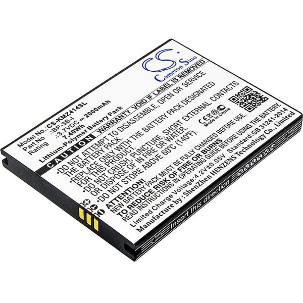 Ersatzakku - CS-KMZ414SL - Krüger & Matz BP-3B-I / Drive - 3,7 Volt 2000mAh Li-Polymer