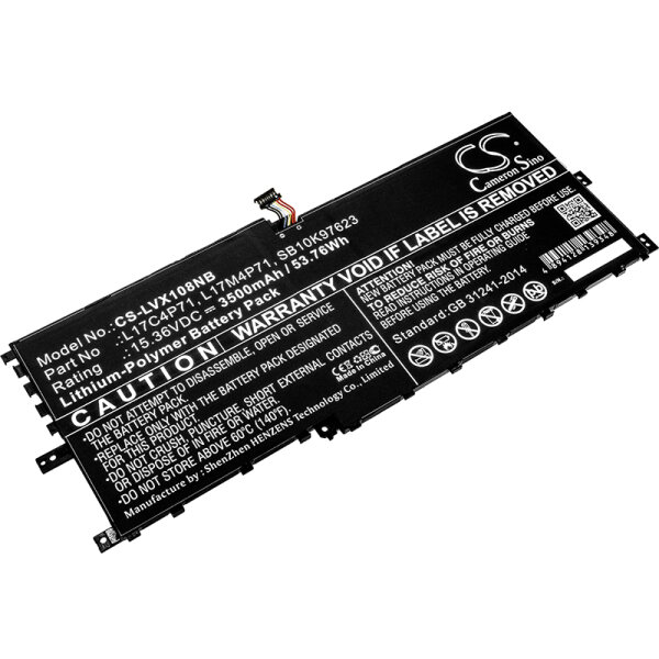 Ersatzakku - CS-LVX108NB - Lenovo L17C4P71 / ThinkPad X1 Yoga 2018 - 15,36 Volt 3500mAh Li-Polymer