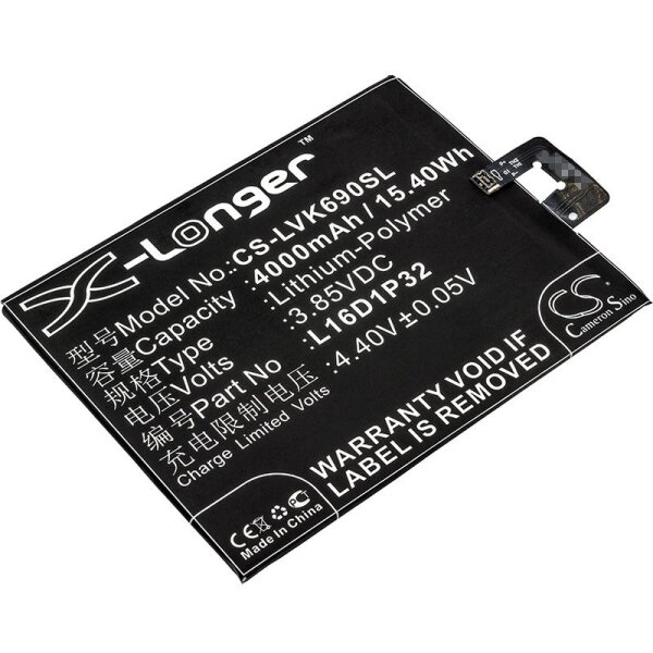 Ersatzakku - CS-LVK690SL - Lenovo L16D1P32 / PB2-670N - 3,85 Volt 4000mAh Li-Polymer