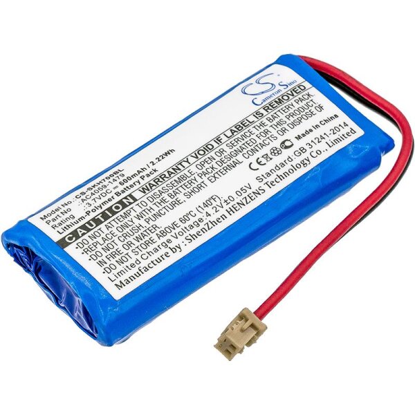 Ersatzakku - CS-SKH700BL - Socket Mobile CHS 7Qi / AC4059-1479 - 3,7 Volt 600mAh Li-Polymer