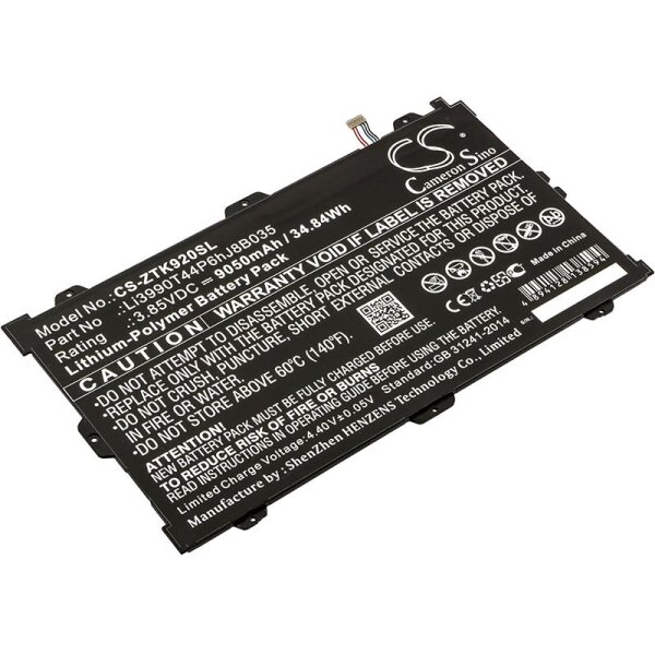 Ersatzakku - CS-ZTK920SL - ZTE K92 / Primetime / Li3990T44P6hJ8B035 - 3,85 Volt 9050mAh Li-Polymer