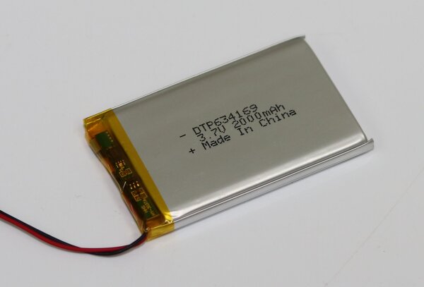 Einzelzelle - 634169 - 3,7 Volt 2000mAh Li-Polymer