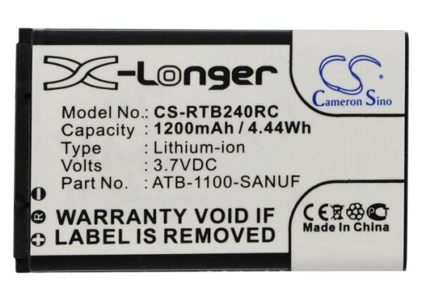 Ersatzakku - CS-RTB240RC - RTI 41-500012-13 / LETV RC60Tp6 - 3,7 Volt 1200mAh Li-Ion