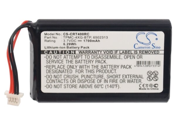 Ersatzakku - CS-CRT400RC - Crestron 6502313 / A0356 / TPMC-4XG - 3,7 Volt 1700mAh Li-Ion