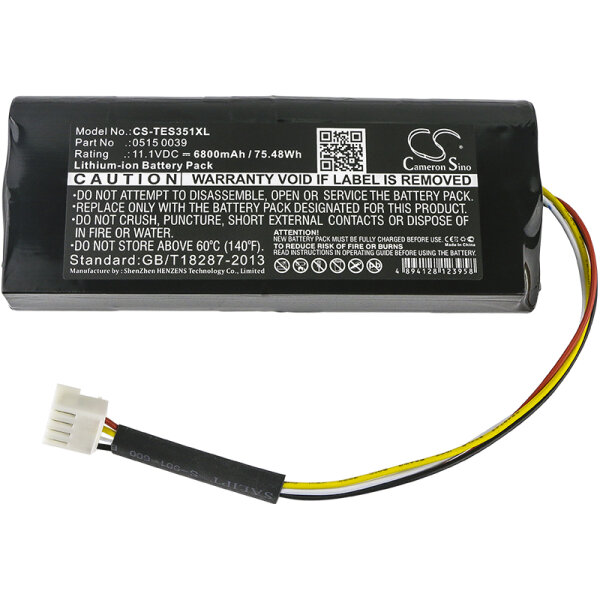 Ersatzakku - CS-TES351XL - Testo 350K Analyzer / 0515 0039 - 11,1 Volt 6800mAh Li-Ion