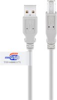 USB 2.0 Hi-Speed Kabel mit USB Zertifikat, Grau - USB...