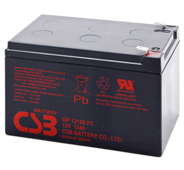 CSB - GP12120F2 - 12 Volt 12Ah Pb - Faston 6,3mm - VdS