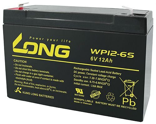 Long - WP12-6S - 6 Volt 12000mAh Pb