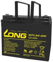 Long - WPL34-12N - 12 Volt 34000mAh Pb - Longlife