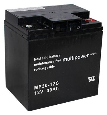 Multipower - MP30-12C - 12 Volt 30Ah Pb AGM, Zyklenfest, M6 Innengewinde