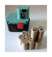 Akkupack für Hitachi - EB1426H - 14,4 Volt zum Selbsteinbau