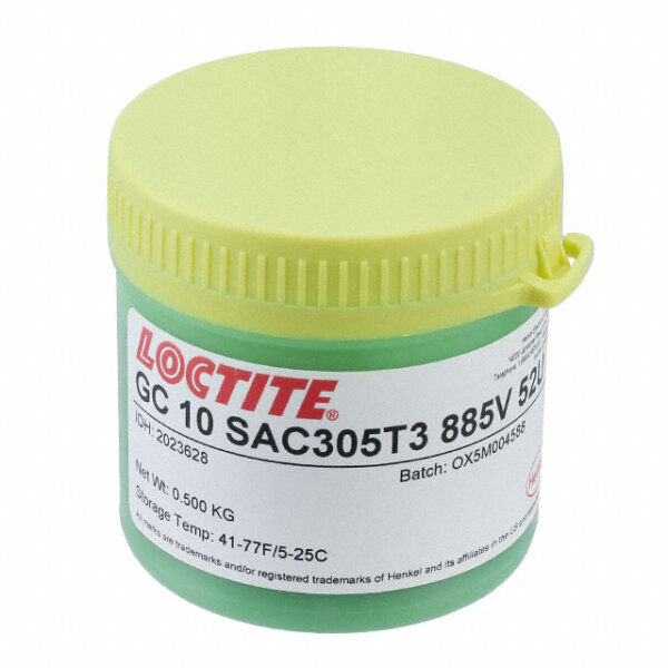 LOCTITE - Bleifrei No-Clean Lötpaste Sn96.5Ag3Cu0.5 (96.5/3/0.5)  Glas, 17,64 Unzen (500 g) - EOL