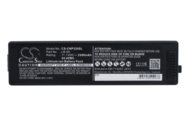 Ersatzakku - CS-CNP320SL - CANON LK-62 / 2446B003 - 11,1 Volt 2200mAh Li-Ion