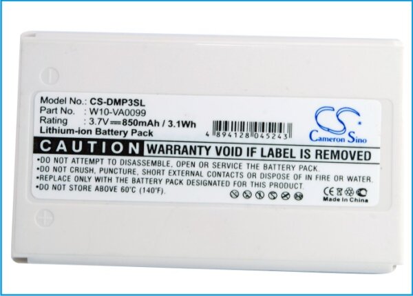 Ersatzakku - CS-DMP3SL - MINON DMP-3 / W10-VA0099 - 3,7 Volt 850mAh Li-Ion
