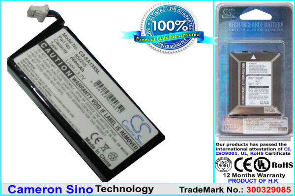 Ersatzakku - CS-SA135SL - PHILIPS GoGear HDD1835 / 852245 - 3,7 Volt 680mAh Li-Ion