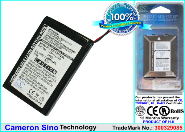 Ersatzakku - CS-TS002SL - Toshiba Gigabeat MEGF10 / MK11-2740 - 3,7 Volt 1000mAh Li-Ion