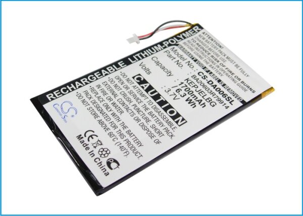 Ersatzakku - CS-DA006SL - CREATIVE Zen Vision M / BA20603R79914 - 3,7 Volt 1700mAh Li-Ion