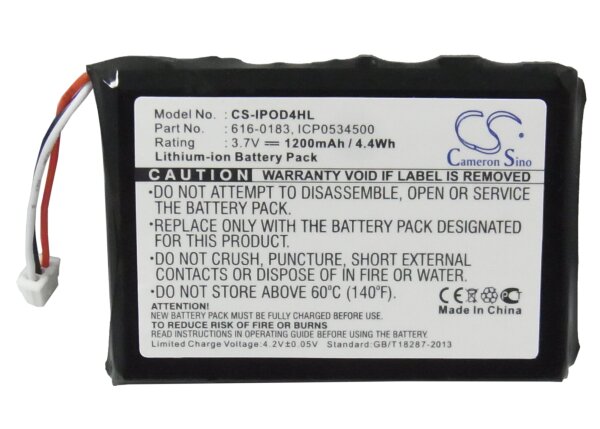 Ersatzakku - CS-IPOD4HL - Apple iPOD 4th Generation / 616-0183 - 3,7 Volt 1200mAh Li-Ion