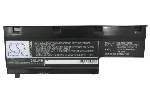 Ersatzakku - CS-MD9728NB - Medion BTP-D4BM / MD97860 / Akoya E7211 - 14,4 Volt 4400mAh Li-Ion