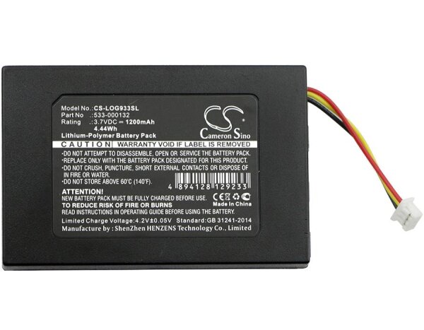 Ersatzakku - CS-LOG933SL - Logitech G533 / 533-000132 - 3,7 Volt 1200mAh Li-Polymer