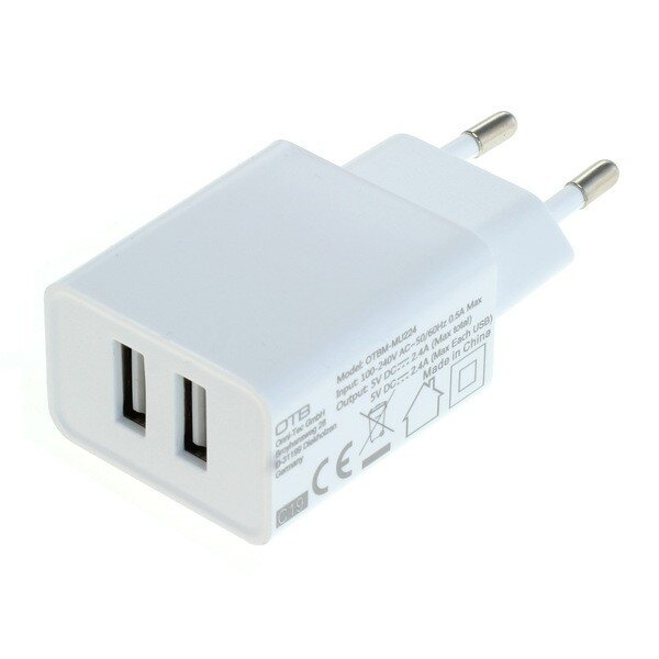 OTB - Ladeadapter USB - 2,4A 2-PORT Multiadapter - weiß