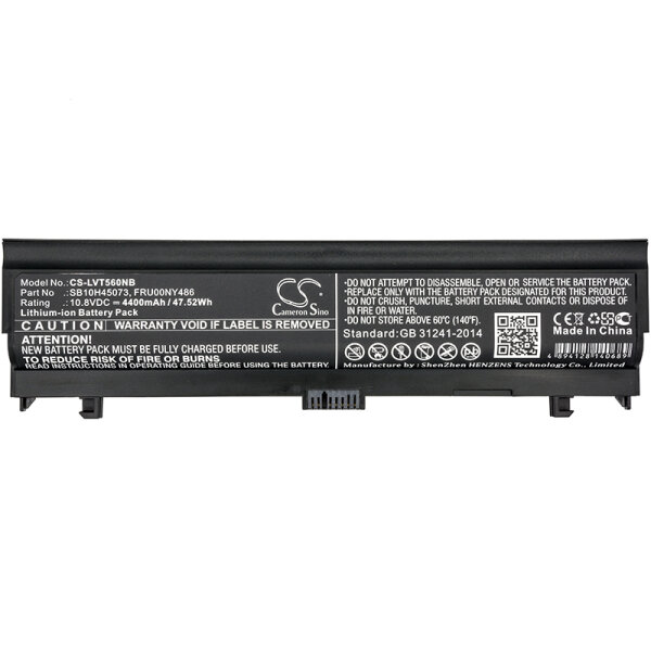 Ersatzakku - CS-LVT560NB - Lenovo Thinkpad L560 / 00MY486 - 10,8 Volt 4400mAh Li-Ion