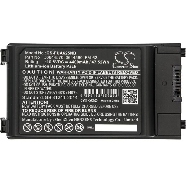 Ersatzakku - CS-FUA625NB - FUJITSU FMV-A6250 / 0644560 - 10,8 Volt 4400mAh Li-Ion EOL