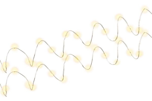 2 x 20er LED-Silberdraht-Lichterkette, inkl. Timer<br>Stimmungsvolle Leuchtdekoration für den Innenbereich