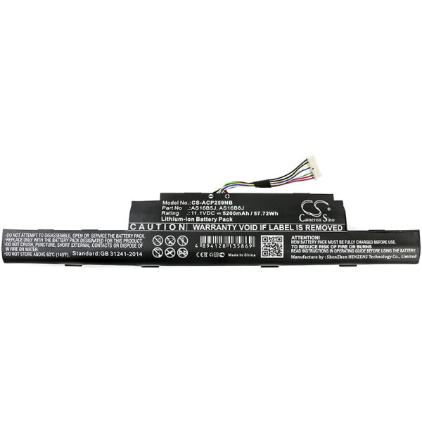 Ersatzakku - CS-ACP259NB - Acer Aspire E5-575-33BM / AS16B5J - 11,1 Volt 5200mAh Li-Ion