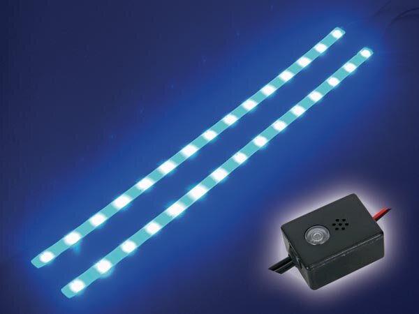 Velleman - CHLSB1 - doppelte selbstklebene LED-Leiste - 12VDC - Blau - Mit Ein/Aus-Schalter