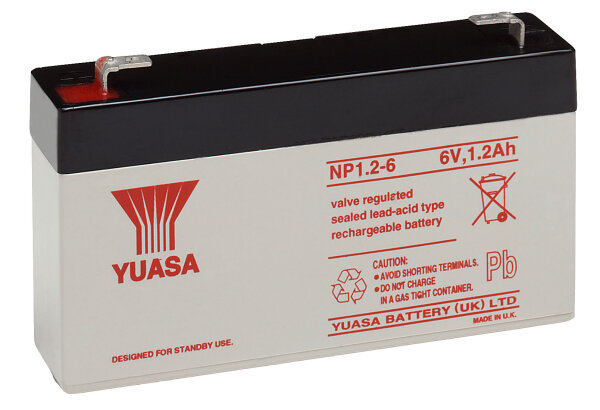 Yuasa - NP1.2-6 - 6 Volt 1200mAh Pb