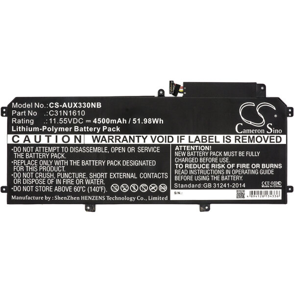 Ersatzakku - CS-AUX330NB - ASUS UX330 / 0B200-02090100 - 11,55 Volt 4500mAh Li-Ion