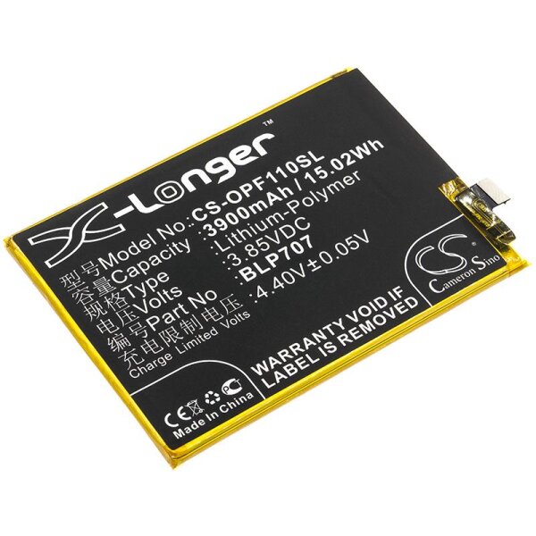 Ersatzakku - CS-OPF110SL - OPPO F11 / CPH1911 / BLP707 - 3,85 Volt 3900mAh Li-Polymer