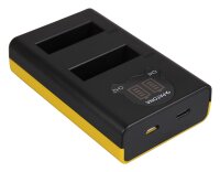 Ladegerät für DJI Osmo Action Kamera AB1 P01 - mit USB Output und LCD-Display