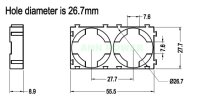 ANNPower - 2-fach Zellenhalter für 26650 Zellen - schwarz - 2P - Ø 26,70mm