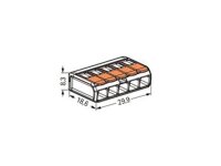 Wago - COMPACT-Verbindungsklemme 5x4mm² mit Betätigungshebel 10 Stück