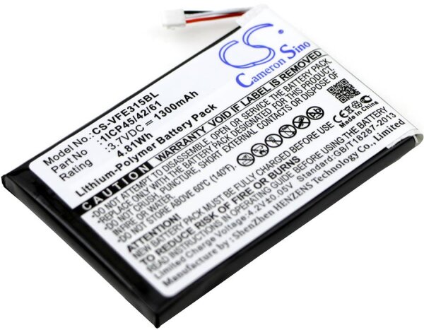 Ersatzakku - CS-VFE315BL - Verifone e315 / 1ICP45/42/61 - 3,7 Volt 1300mAh Li-Polymer