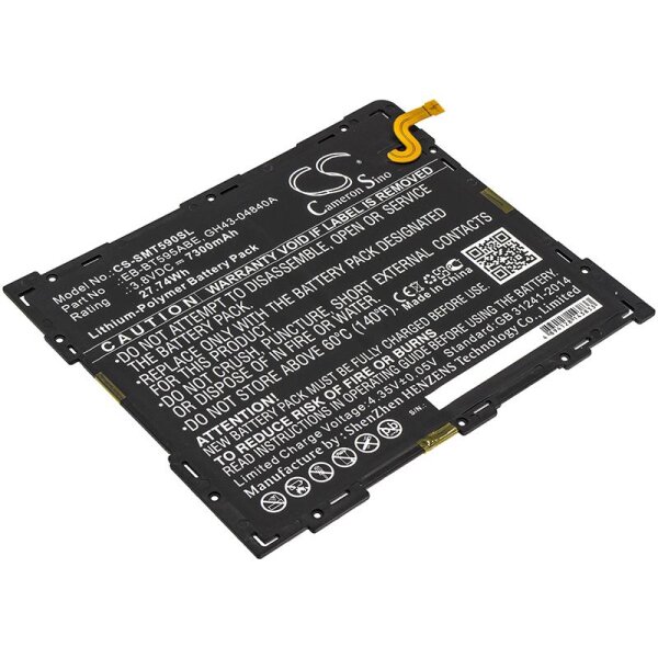 Ersatzakku - CS-SMT590SL - Samsung Galaxy Tab A 10.5 2018 / EB-BT595ABE / SM-T590 - 3,8 Volt 7300mAh Li-Polymer