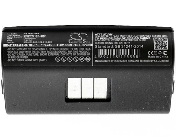 Ersatzakku - CS-IRT730BX - Intermec 700 / PB40 / 318-011-001 - 7,4 Volt 3400mAh Li-Ion