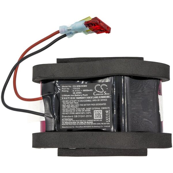 Ersatzakku - CS-WB200MD - Welch Allyn 105204 / CP100 / CP200 - 6,4 Volt 6000mAh Li-Ion