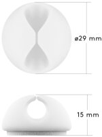 goobay - Kabel Management Set, weiß - 5er-Set zum Ordnen und Fixieren