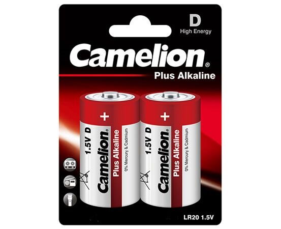 Camelion - Plus Alkaline - Mono D/ LR20 - 1,5 Volt 21000mAh Alkaline  - 2er Blister