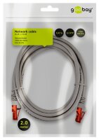 goobay - CAT 6 Patchkabel, U/UTP, Grau - CCA Kupfergemisch - Grau, 2 m